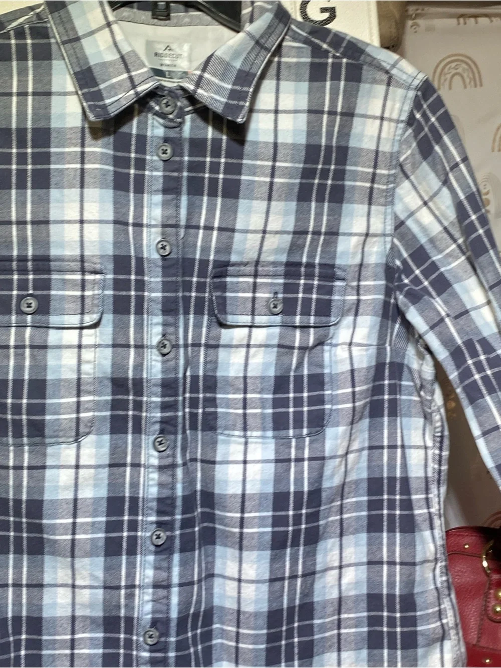 Classic Plaid Button-Down Shirt - Navy & White